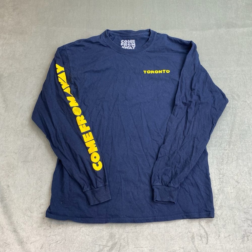 Come From Away Toronto Long Sleeve Shirt Navy Broadway‎ Musical Tee Mens Large